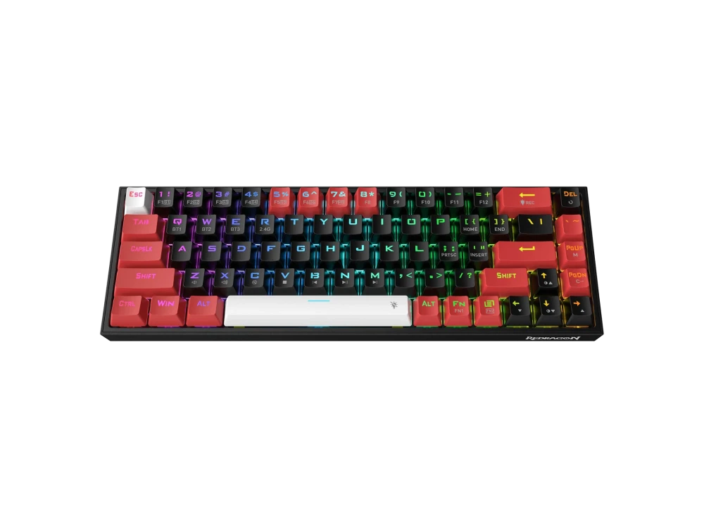 Redragon CASTOR K631 PRO 3-Mode Wireless Gaming Mechanical Keyboard (US layout) 65% with Outemu Red Switches & RGB Backlit